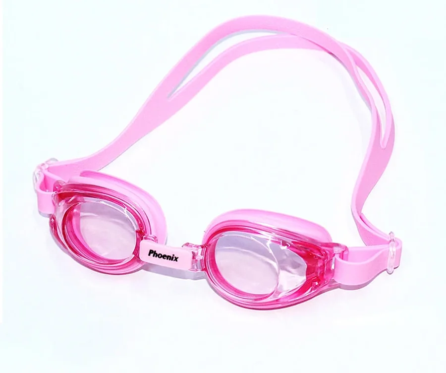 Kính bơi trẻ em màu hồng dây silicone